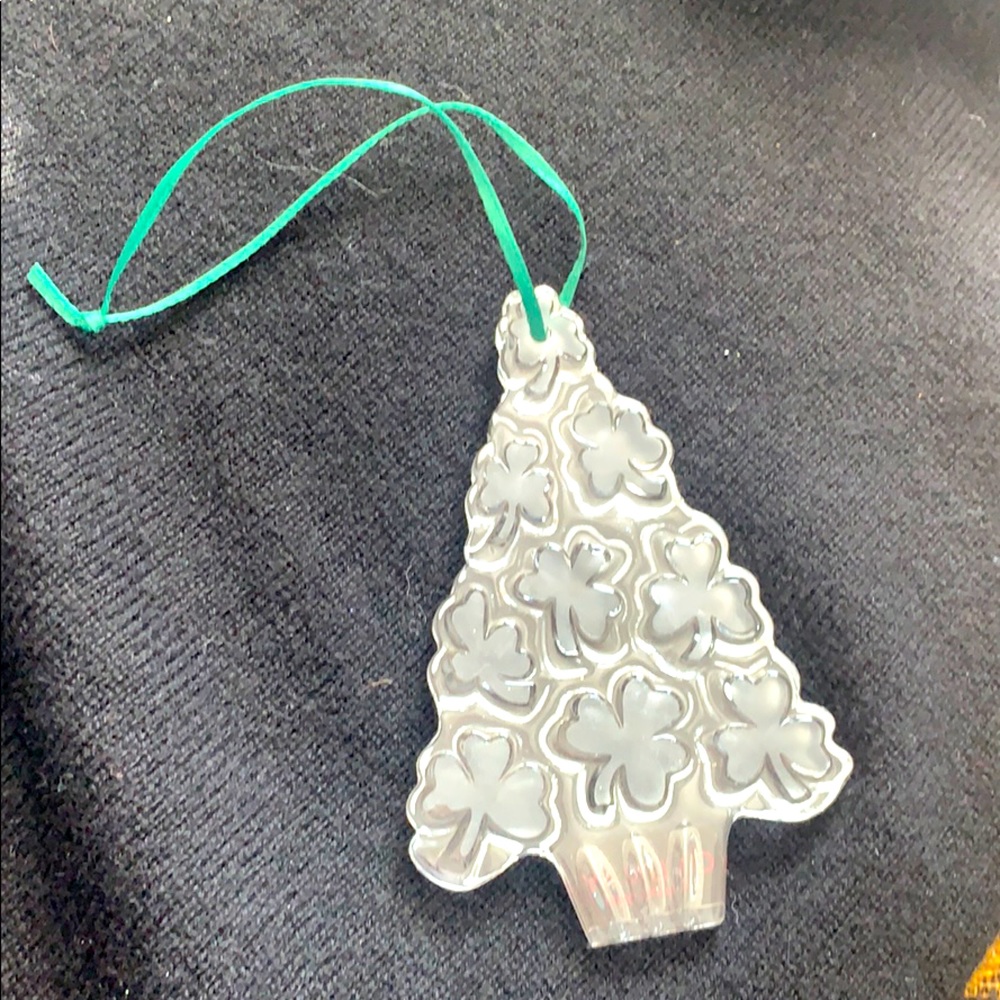 Galway Clover leaf tree Christmas crystal ornament